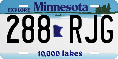 MN license plate 288RJG