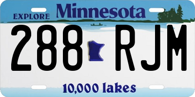 MN license plate 288RJM