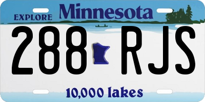 MN license plate 288RJS