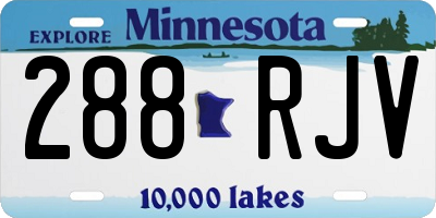 MN license plate 288RJV