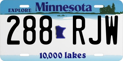 MN license plate 288RJW