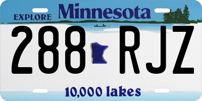 MN license plate 288RJZ