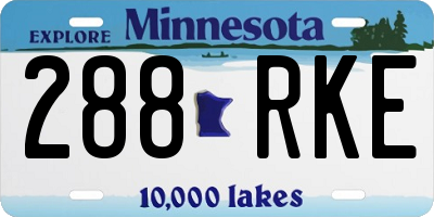 MN license plate 288RKE