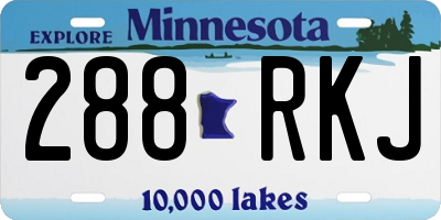MN license plate 288RKJ