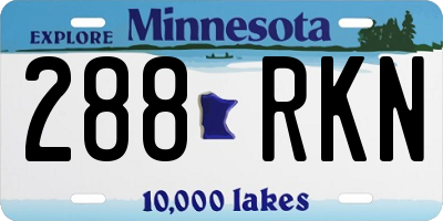MN license plate 288RKN