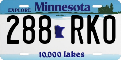 MN license plate 288RKO