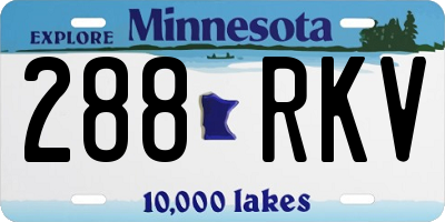 MN license plate 288RKV