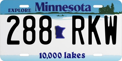 MN license plate 288RKW