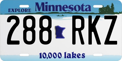 MN license plate 288RKZ