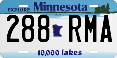 MN license plate 288RMA