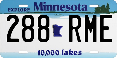 MN license plate 288RME