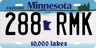 MN license plate 288RMK