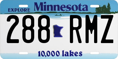 MN license plate 288RMZ