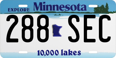MN license plate 288SEC
