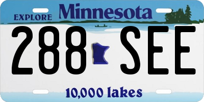 MN license plate 288SEE