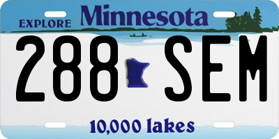 MN license plate 288SEM