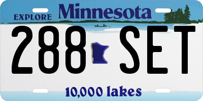 MN license plate 288SET