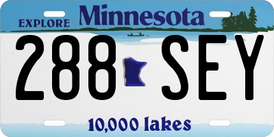 MN license plate 288SEY