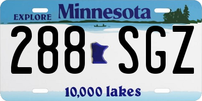 MN license plate 288SGZ
