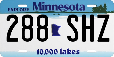 MN license plate 288SHZ