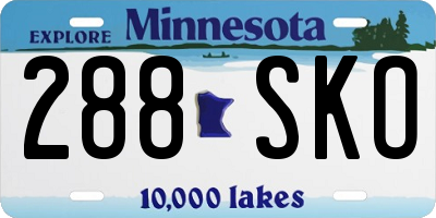 MN license plate 288SKO