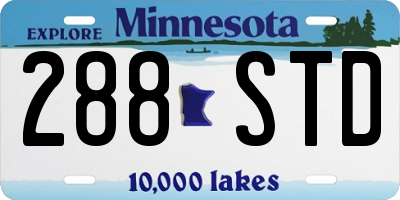 MN license plate 288STD