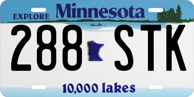 MN license plate 288STK