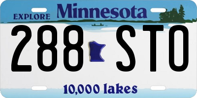 MN license plate 288STO