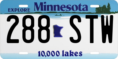 MN license plate 288STW