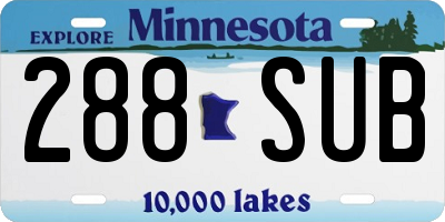 MN license plate 288SUB