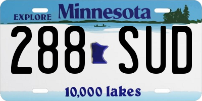 MN license plate 288SUD