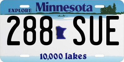 MN license plate 288SUE