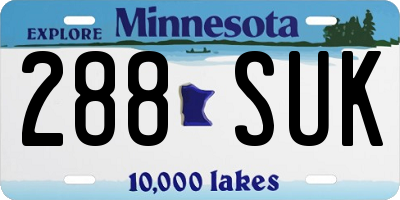 MN license plate 288SUK