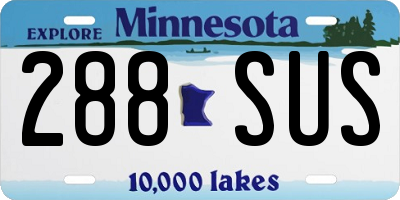 MN license plate 288SUS
