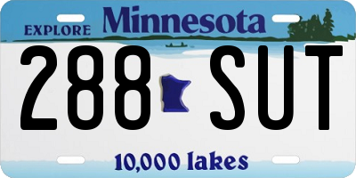 MN license plate 288SUT