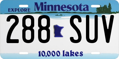 MN license plate 288SUV