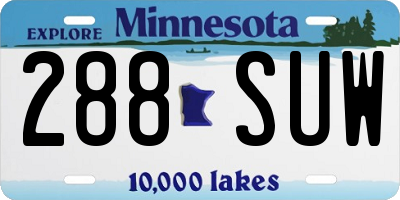 MN license plate 288SUW