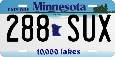 MN license plate 288SUX