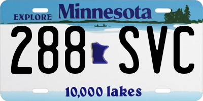 MN license plate 288SVC
