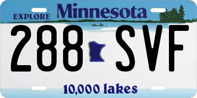 MN license plate 288SVF