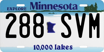 MN license plate 288SVM