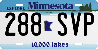 MN license plate 288SVP