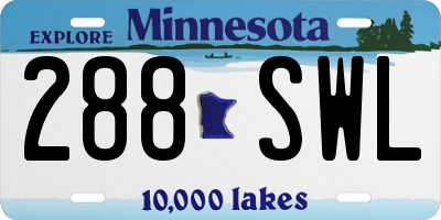 MN license plate 288SWL