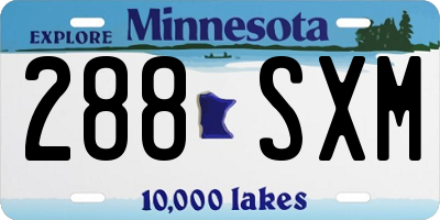 MN license plate 288SXM