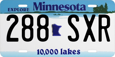 MN license plate 288SXR
