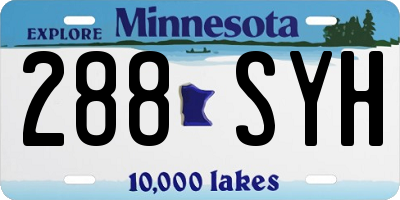 MN license plate 288SYH