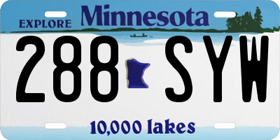 MN license plate 288SYW