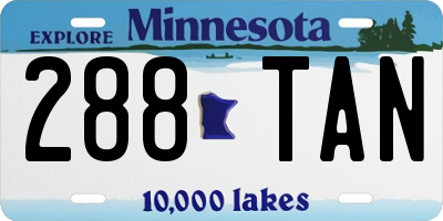 MN license plate 288TAN