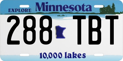 MN license plate 288TBT