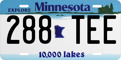 MN license plate 288TEE